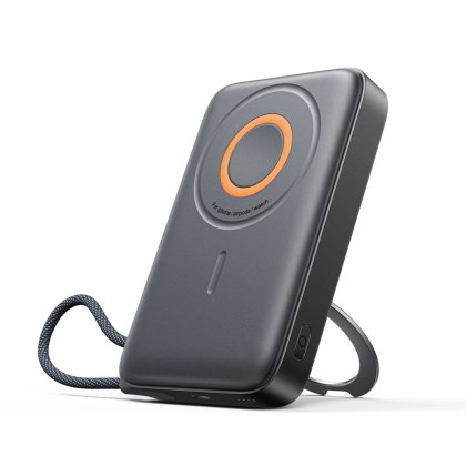 Powerbank Joyroom JR-PBM02 22,5W 10000mAh 3w1 indukcyjny magnetyczny kompatybilny z MagSafe z wbudowanym kablem - czarny