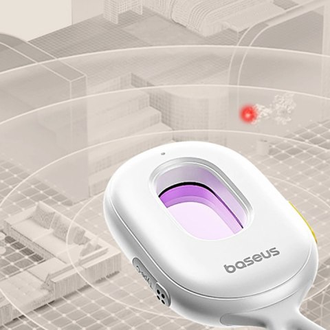 Wykrywacz ukrytych kamer Baseus Heyo Series II z alarmem i mini latarką + kabel Baseus Simple USB-A - USB-C - biały