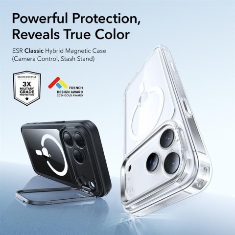 ESR CLASSIC HYBRID KICKSTAND MAGSAFE IPHONE 17 PRO MAX CLEAR/BLACK