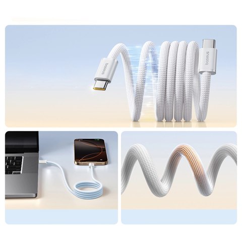 Kabel Baseus Dynamic 4 Pro 100W USB-C - USB-C magnetyczny 1m - biały