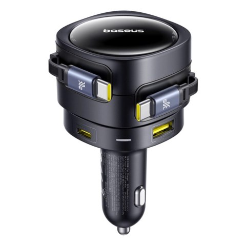 Ładowarka samochodowa Baseus Enjoyment Max 90W 2 x kabel USB-C + USB-A + USB-C - czarna