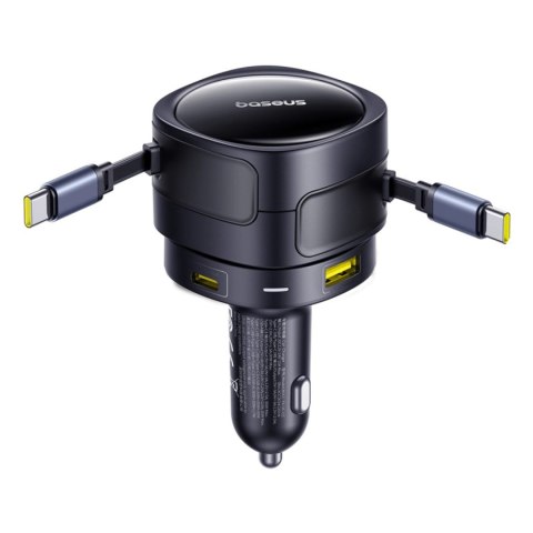 Ładowarka samochodowa Baseus Enjoyment Max 90W 2 x kabel USB-C + USB-A + USB-C - czarna