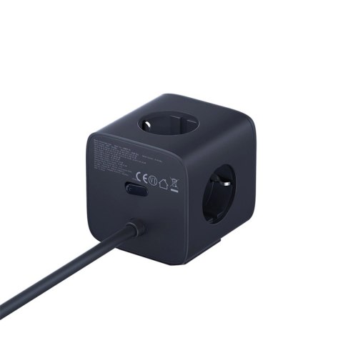 Listwa zasilająca Baseus EnerFill FA11 67W kostka USB-A + USB-C + 3 x gniazdo EU 1,5m - czarna