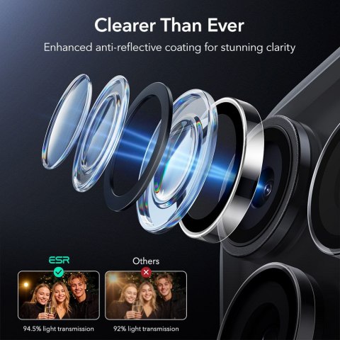 OSŁONA NA APARAT ESR ARMORITE CAMERA PROTECTOR IPHONE 14 PRO / PRO MAX / 15 PRO / PRO MAX / 16 PRO / PRO MAX / 17 PRO / PRO MAX 