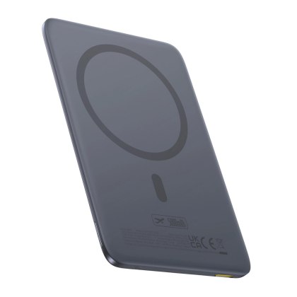 Powerbank Baseus PicoGo AM41 5000mAh 20W ultra-cienki, kompatybilny z MagSafe z czarnym kablem Baseus Simple USB-C 60W 30cm - sz