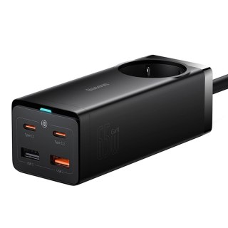 Stacja ładująca Baseus GaN3 Pro 65W EU + 2 x USB-C + 2 x USB-A z kablem Baseus Xiaobai USB-C 100W 1m - czarna