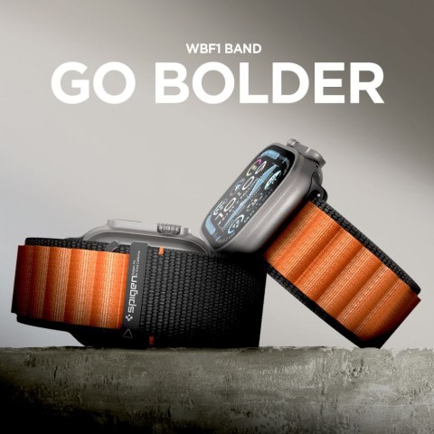 SPIGEN WBF1 BAND APPLE WATCH 6 / 7 / 8 / 9 / 10 / SE / ULTRA 1 / 2 (44 / 45 / 46 / 49 MM) BLACK/ORANGE