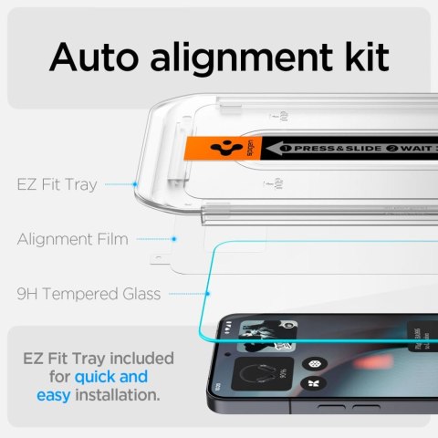 SZKŁO HARTOWANE SPIGEN GLAS.TR "EZ FIT" 2-PACK NOTHING PHONE 3 CLEAR