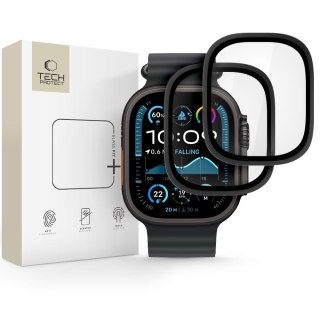 SZKŁO HARTOWANE TECH-PROTECT GLASS RING 2-PACK APPLE WATCH ULTRA 1 / 2 (49 MM) BLACK