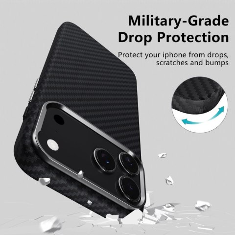 TECH-PROTECT ION CARBON MAGSAFE IPHONE 17 PRO MAX BLACK/SILVER