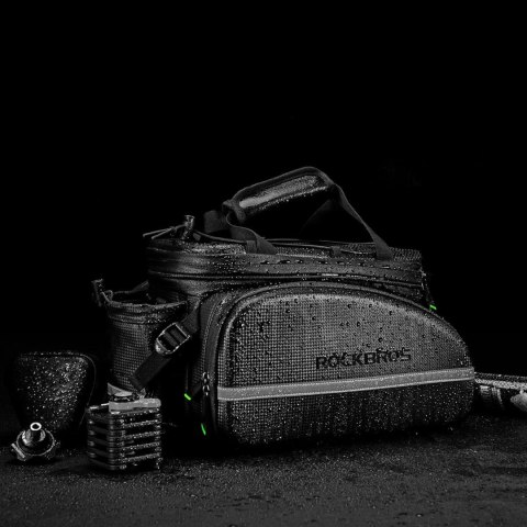 Torba rowerowa Rockbros A6-6 na bagażnik 35 l z rozkładanymi kieszeniami - czarna