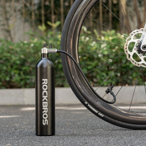 Zbiornik ciśnieniowy Rockbros do pompowania opon bezdętkowych tubeless 200 PSI 1.2l - czarny