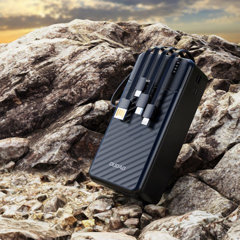 Powerbank Dudao K11 Max 30000mAh z wbudowanymi kablami - czarny