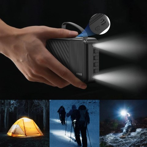 Powerbank Dudao K11 Max 30000mAh z wbudowanymi kablami - czarny