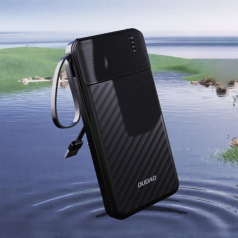 Powerbank Dudao K11 Pro 20000mAh z wbudowanymi kablami - czarny