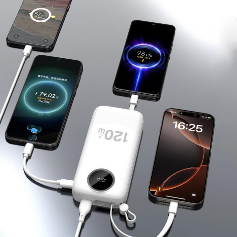 Powerbank Dudao K13Pro 20000mAh z wbudowanym kablem - biały