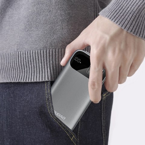 Powerbank Dudao K31 10000 mAh 22,5W PD z wbudowanym kablem - szary