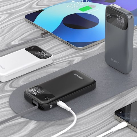 Powerbank Dudao K31 10000 mAh 22,5W PD z wbudowanym kablem - szary