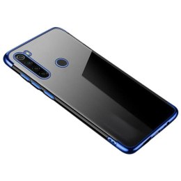 Żelowy pokrowiec etui z metaliczną ramką do Motorola Moto G8 Plus niebieski