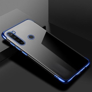 Żelowy pokrowiec etui z metaliczną ramką do Motorola Moto G8 Plus niebieski