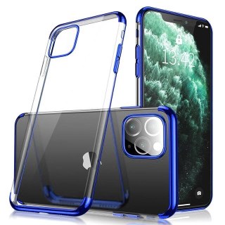 Żelowy pokrowiec etui z metaliczną ramką do iPhone 11 niebieski