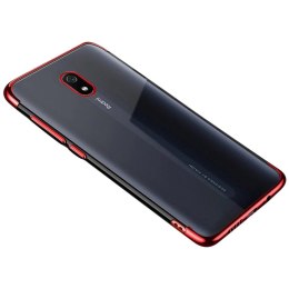 Żelowy pokrowiec etui z metaliczną ramką do Xiaomi Redmi 8A czerwony