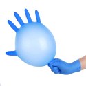 Jednorazowe Rękawiczki Nitrylowe 100 szt (M - 8 - 9 cm szerokość dłoni) niebieski