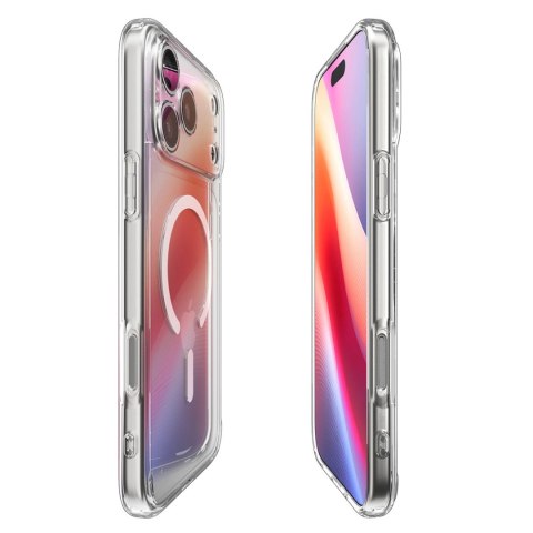 Etui Spigen Ultra Hybrid MagSafe na iPhone 17 Pro Max - przezroczysto-białe