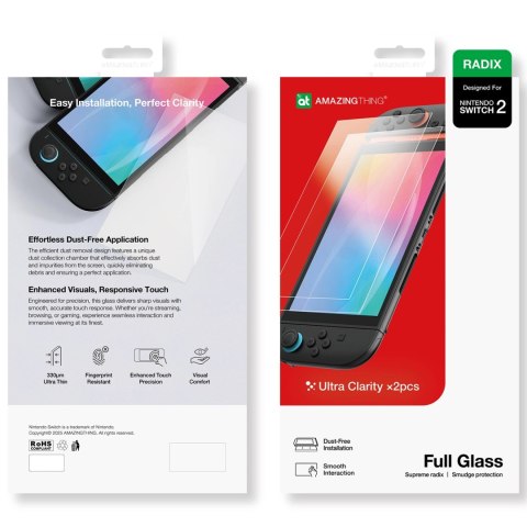 Szkło hartowane AMAZINGTHING Radix Full Glass do Nintendo Switch 2 (2 szt.)