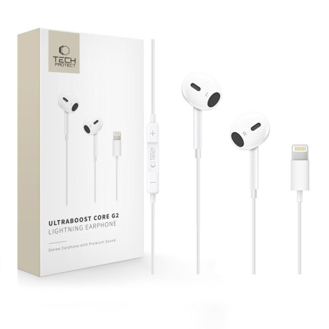 TECH-PROTECT ULTRABOOST LIGHTNING EARPHONE CORE G2 WHITE