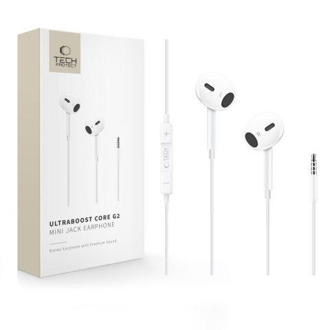 TECH-PROTECT ULTRABOOST MINI JACK EARPHONE CORE G2 WHITE
