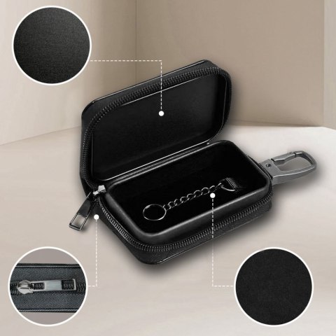 KLATKA FARADAYA TECH-PROTECT KLR300 POUCH KEYLESS RFID SIGNAL BLOCKER CASE BLACK/BLACK