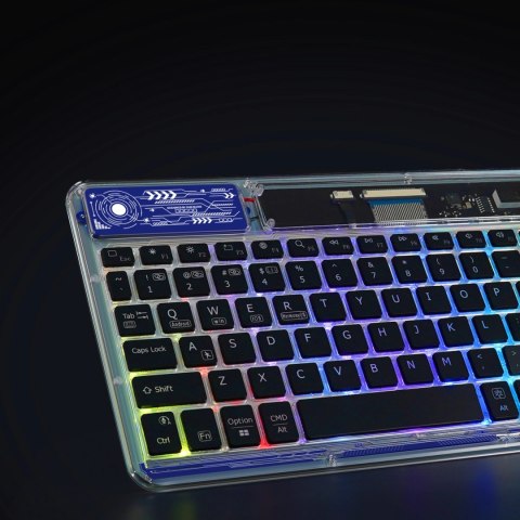 Klawiatura Dux Ducis Keyboard (CK Series) bezprzewodowa do laptopa / tabletu / telefonu - przezroczysta