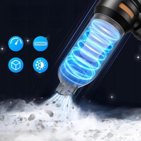 PRZENOŚNY ODKURZACZ SAMOCHODOWY RĘCZNY 16000Pa 120W 6000mAh + 2x FILTR HEPA