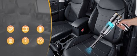 PRZENOŚNY ODKURZACZ SAMOCHODOWY RĘCZNY 16000Pa 120W 6000mAh + 2x FILTR HEPA