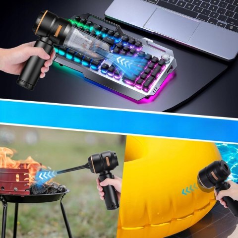 PRZENOŚNY ODKURZACZ SAMOCHODOWY RĘCZNY 16000Pa 120W 6000mAh + 2x FILTR HEPA