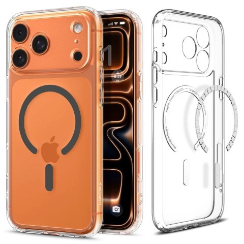 Etui Spigen Ultra Hybrid MagSafe na iPhone 17 Pro - przezroczysto-szare