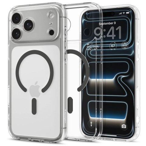 Etui Spigen Ultra Hybrid MagSafe na iPhone 17 Pro - przezroczysto-szare