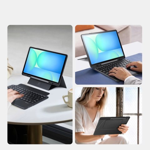 Etui z klawiaturą Dux Ducis (DK series) na Samsung Tab S10 FE+ (Plus) - czarne