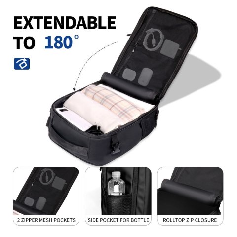 TECH-PROTECT DEFENDER S50 RYANAIR & WIZZAIR TRAVEL LAPTOP CABIN BACKPACK 20L 40x20x25 BLACK