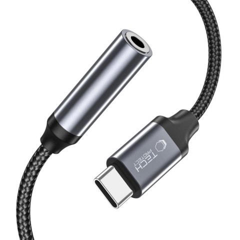 Adapter Tech-Protect UltraBoost USB-C / mini jack 3.5mm - czarny