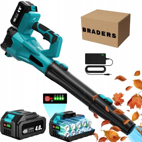 BEZPRZEWODOWA DMUCHAWA DO LIŚCI 21V - 6 PRĘDKOŚCI, 2 AKUMULATORY 3AH