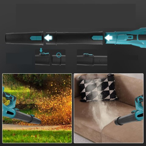 BEZPRZEWODOWA DMUCHAWA DO LIŚCI 21V - 6 PRĘDKOŚCI, 2 AKUMULATORY 3AH