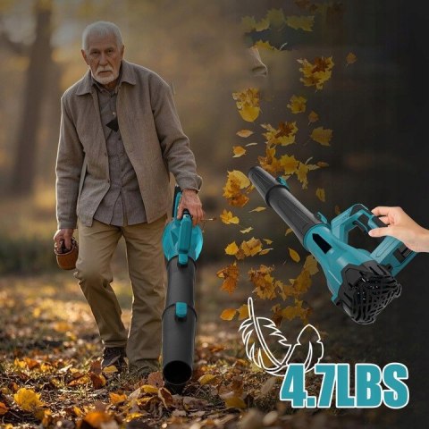 BEZPRZEWODOWA DMUCHAWA DO LIŚCI 21V - 6 PRĘDKOŚCI, 2 AKUMULATORY 3AH