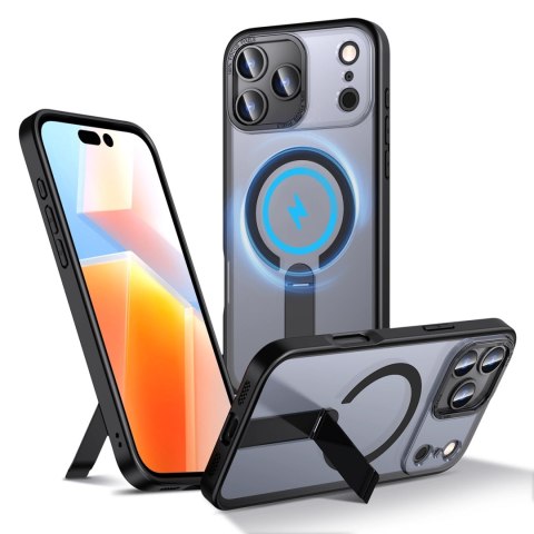 Etui Hybrid Armor X na iPhone 17 Pro Max z podstawką kompatybilne z MagSafe - czarne