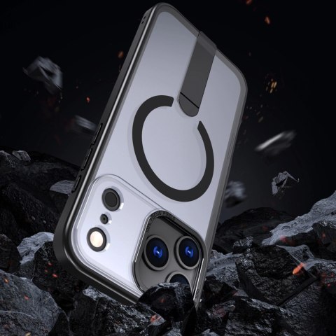 Etui Hybrid Armor X na iPhone 17 Pro Max z podstawką kompatybilne z MagSafe - czarne