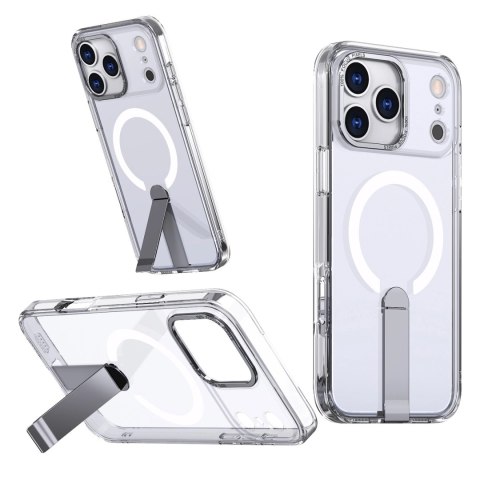Etui Hybrid Armor X na iPhone 17 Pro Max z podstawką kompatybilne z MagSafe - przezroczyste