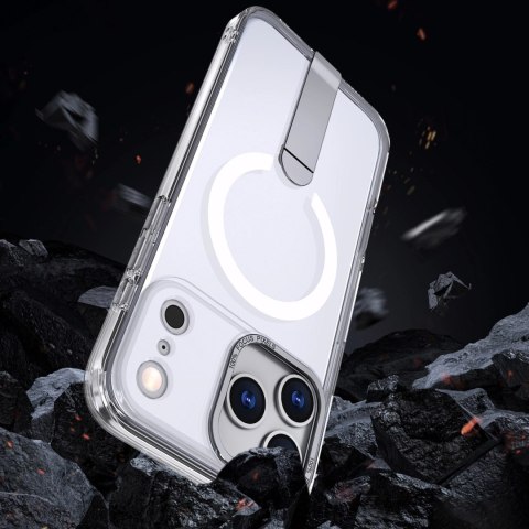 Etui Hybrid Armor X na iPhone 17 Pro Max z podstawką kompatybilne z MagSafe - przezroczyste