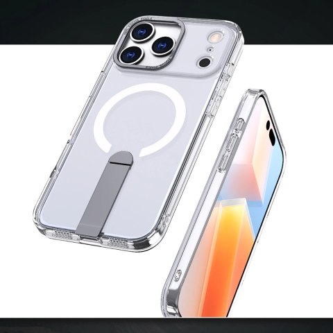 Etui Hybrid Armor X na iPhone 17 Pro Max z podstawką kompatybilne z MagSafe - przezroczyste