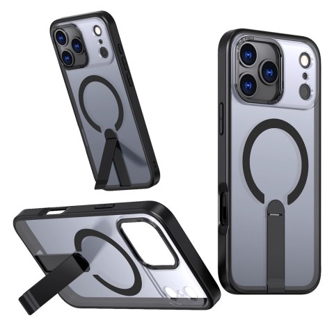 Etui Hybrid Armor X na iPhone 17 Pro z podstawką kompatybilne z MagSafe - czarne